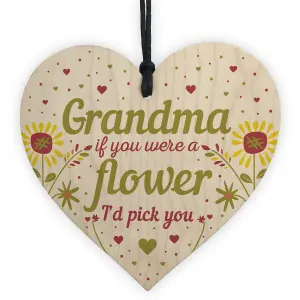 Red Ocean Grandma Wooden Heart Sign Best Grandma Gifts Birthday Gifts For Gradma Gifts From Grandchildren