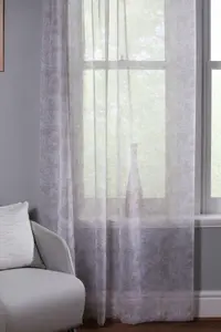 Home Curtains Dixie Voile Single Slot top Panel 59w x 72d" (150x183cm) Natural