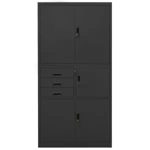 Berkfield Office Cabinet Anthracite 90x40x180 cm Steel