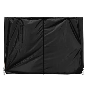 SunDaze Black Side Panel with Zipper for 3x3M Pop Up Gazebo Tent 1 Piece