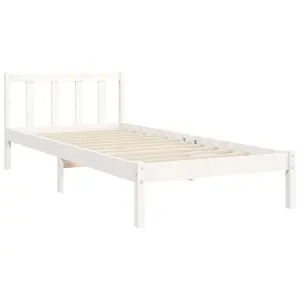 Berkfield Bed Frame with Headboard White 90x200 cm Solid Wood