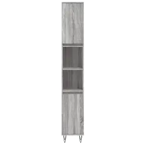 Berkfield Bathroom Cabinet Grey Sonoma 30x30x190 cm Engineered Wood