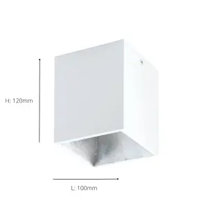 EGLO Polasso Cuboid White/Silver LED Ceiling Light