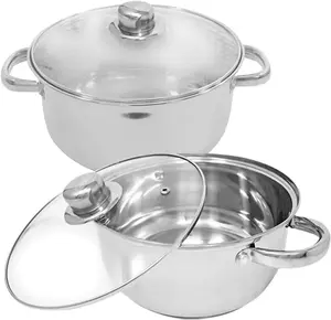 24Cm Casserole Dish Saucepan Pot Handle Cookware Set Pan Stainless Steel