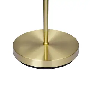 Designer Chic Floor Lamp with Brushed Gold Base and Emerald Green Glass Shade