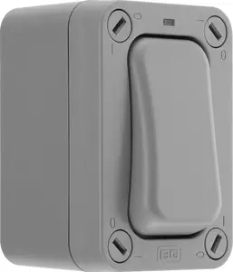 BG 20A Grey 1 gang Outdoor Weatherproof slim switch with LED indicator