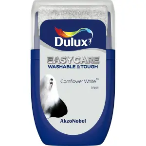 Dulux Easycare Washable & Tough Cornflower white Matt Wall & ceiling Emulsion paint, 30ml Tester pot