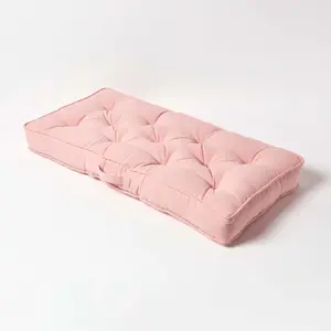 Homescapes Pink Cotton 2 Seater Booster Cushion