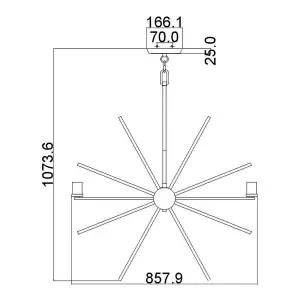 Elstead Carnegie 8 Light Chandelier Silver Finish, E27