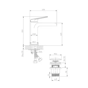 GoodHome Ajeeta Medium Chrome effect Round Basin Mixer Tap