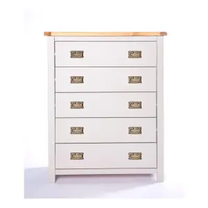 Argenta 5 Drawer Chest of Drawers Bras Drop Handle