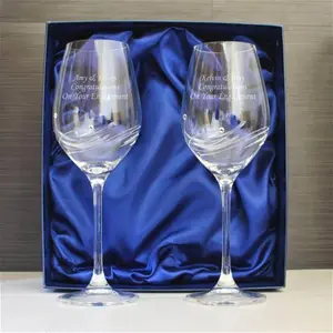 Personalised Wine Glass With Beautiful Swarovski Crystals