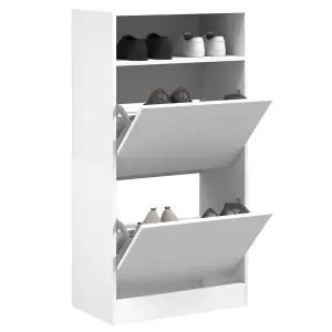 Berkfield Shoe Cabinet White 60x34x116 cm Engineered Wood