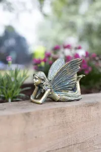 Laying Bronze Effect Fairy Ornament