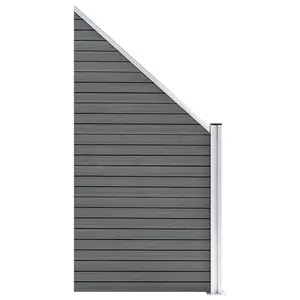 Berkfield WPC Fence Set 7 Square + 1 Slanted 1311x186 cm Grey