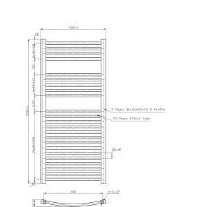 Rinse Bathrooms Curved Electric Heated Towel Rail Pre-filled Thermostatic Bathroom Towel Radiator Chrome 1100x500mm 250W