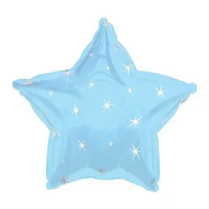 Creative Party Sparkle Star Foil Balloon Powder Blue (One Size)