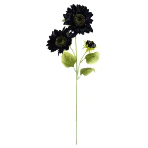 Pack of 6 x 88cm Purple Artificial Sunflower - 3 heads