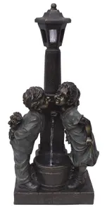 Aqua Creations Kissing Boy & Girl at Lamp Mains Plugin Powered Water Feature with Protective Cover