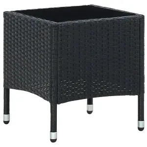 Berkfield Garden Table Black 40x40x45 cm Poly Rattan