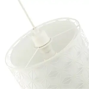 Modern Geometric Pendant Lighting Shade with Inner White Cotton Drum Diffuser