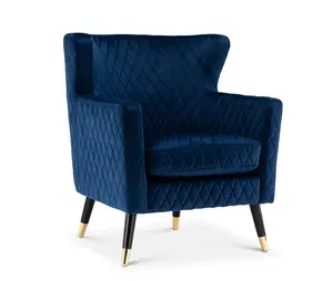 Velvet Blue Alessia Accent Chair