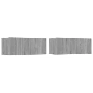 Berkfield TV Cabinets 2 pcs Grey Sonoma 80x30x30 cm Engineered Wood