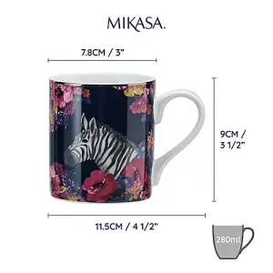 Mikasa Wild At Heart Zebra Print 280ml Mug