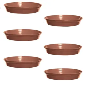 6x Plastic Plant Pot Saucer 24cm Terracotta Colour for 10 Inch Plant Pot