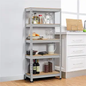 Yaheetech Light Grey Metal 5 Tiers Boltless Storage Shelf for Warehouse Home