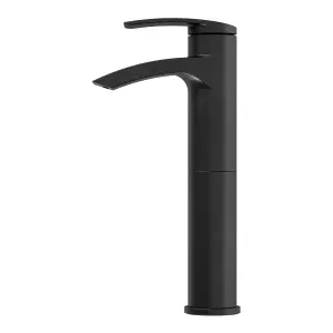 GoodHome Kariya Tall Matt Black Basin Mixer Tap