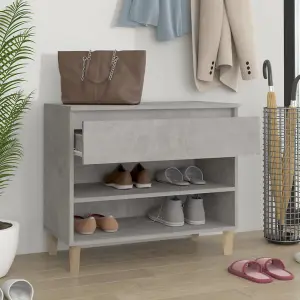 Berkfield Shoe Cabinet Concrete Grey 70x36x60 cm Engineered Wood