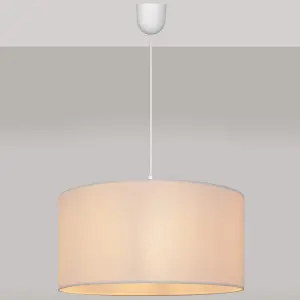 Luminosa Alba Cylindrical Pendant Ceiling Light White 40cm