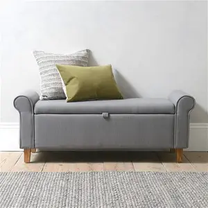 Sherborne Winged Ottoman - Grey Linen