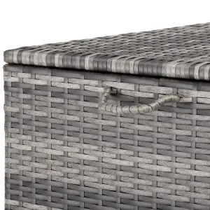 Storage Box - aluminium frame, rattan weave, 117 x 54 x 64 cm - grey