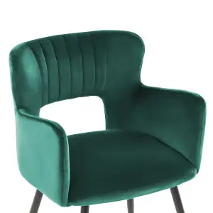 Set of 2 Dining Chairs SANILAC Velvet Emerald Green