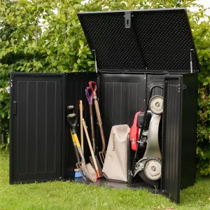 Olsen & Smith 775L Capacity Outdoor Garden Storage Box With Padlock Plastic Shed Wheelie Bin Box Cabinet