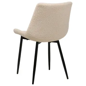 Set of 2 Dining Chairs AVILLA Boucle Beige