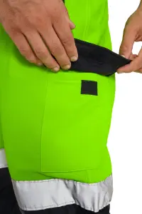 SSS Hi Viz Trouser High Visibility Mens Work Trouser Safety Fleece Worker Pants Reflective Fluorescent Joggers-Green-M