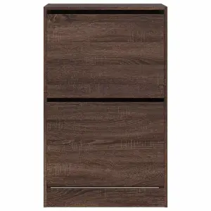 Shoe Cabinet Brown Oak 60x34x96.5 cm Engineered Wood