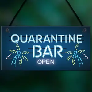 Red Ocean Novelty Quarantine Bar Sign Funny Home Bar Signs Man Cave Gift Decor Plaques