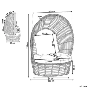 Garden Chair LIDO Rattan Beige