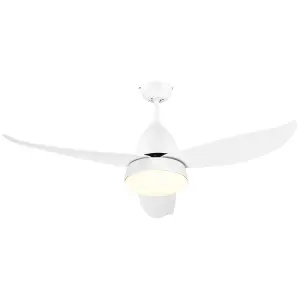 HOMCOM Reversible Ceiling Fan with Light, 3 Blades, Mount Lighting Fan, White