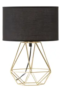 Interiors by Premier Wyra Black And Gold Finish Table light