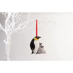 Penguin and Chicks - Christmas Tree Hanging Figurine Ornament