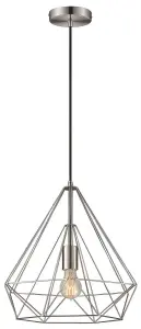 Luminosa Spring Wire Small Ceiling Pendant Satin Nickel, E27