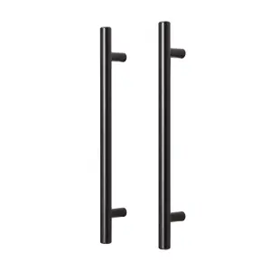 GoodHome Annatto Matt Black Kitchen cabinets Bar Handle (L)22cm (D)32mm, Pack of 2