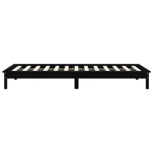 Berkfield Bed Frame Black 100x200 cm Solid Wood Pine