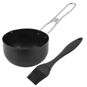 BBQ Saucepan Set with Silicone Brush - Black