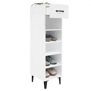 Berkfield Shoe Cabinet White 30x35x105 cm Engineered Wood